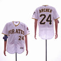 Custom Fan-Made Chris Archer Pittsburgh Pirates #24 White Baseball Jersey