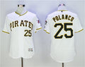 Custom Fan-Made Gregory Polanco Pittsburgh Pirates #25 White Baseball Jersey