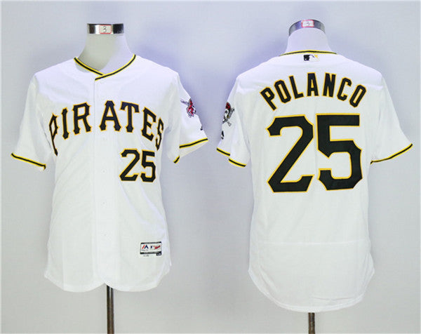 Custom Fan-Made Gregory Polanco Pittsburgh Pirates #25 White Baseball Jersey