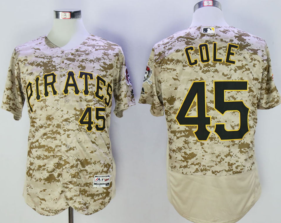 Custom Fan-Made Gerrit Cole Camo Pittsburgh Pirates #45 Baseball Jersey