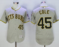 Custom Fan-Made Gerrit Cole Pittsburgh Pirates #45 Grey Baseball Jersey