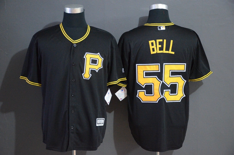 Custom Fan-Made Josh Bell Pittsburgh Pirates #55 Black Baseball Jersey