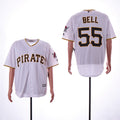 Custom Fan-Made Josh Bell Pittsburgh Pirates #55 White Baseball Jersey