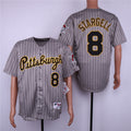 Custom Fan-Made Willie Stargell Pittsburgh Pirates #8 Grey 1997 Throwback Turn Back Clock Edition Baseball Jersey