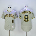 Custom Fan-Made Willie Stargell Pittsburgh Pirates #8 Grey Baseball Jersey
