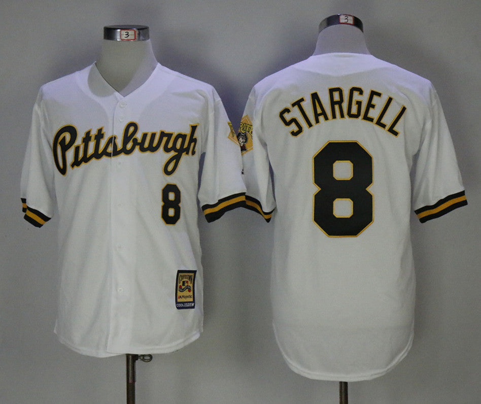 Custom Fan-Made Willie Stargell Pittsburgh Pirates #8 White Baseball Jersey