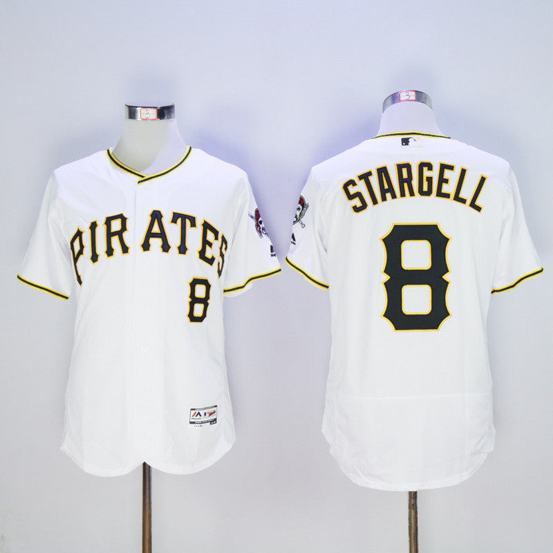 Custom Fan-Made Willie Stargell Pittsburgh Pirates #8 White Baseball Jersey