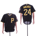 Custom Fan-Made Chris Archer Black Pittsburgh Pirates Baseball Jersey Pittsburgh Pirates Black Baseball Jersey