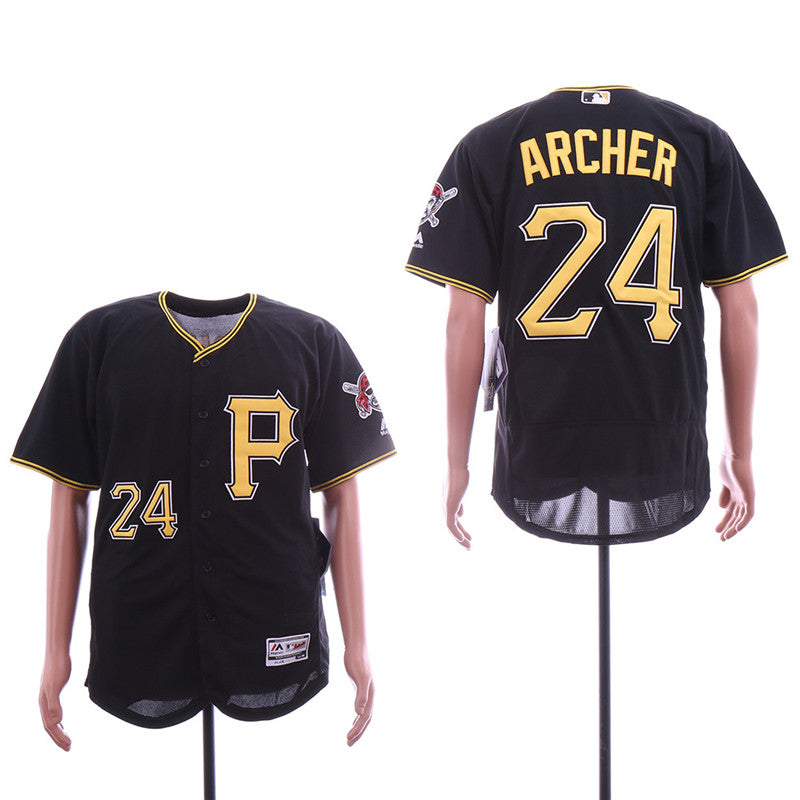 Custom Fan-Made Chris Archer Black Pittsburgh Pirates Baseball Jersey Pittsburgh Pirates Black Baseball Jersey