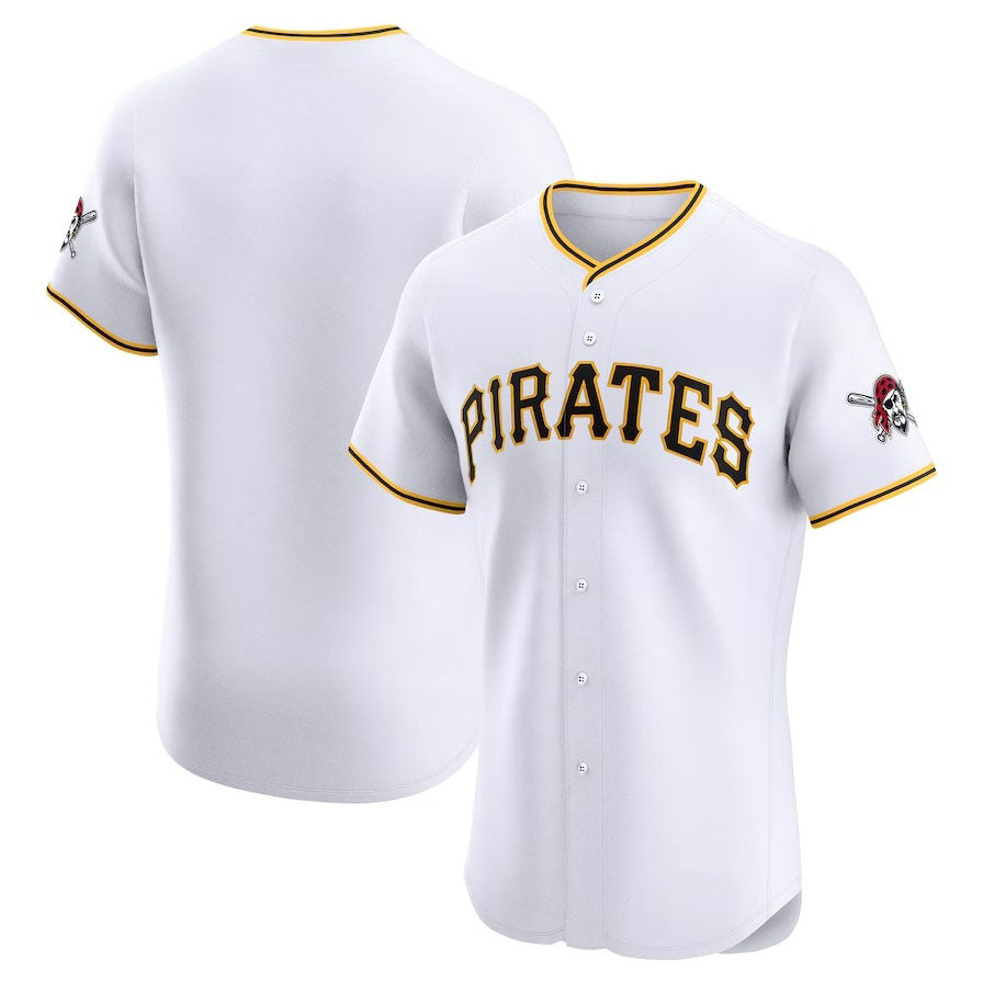 Pittsburgh Pirates Home Elite Jersey - White Stitched Baseball Jersey