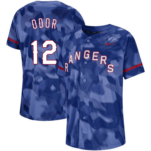 Custom Fan-Made Rougned Odor Camo Texas Rangers #12 Baseball Jersey