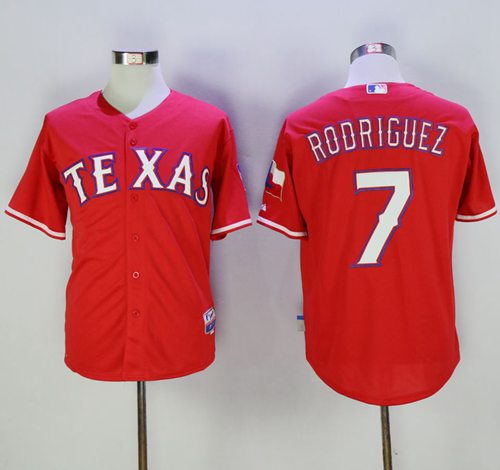 Custom Fan-Made Ivan Rodriguez Texas Rangers #7 Red Baseball Jersey