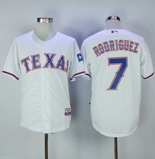 Custom Fan-Made Ivan Rodriguez Texas Rangers #7 White Baseball Jersey