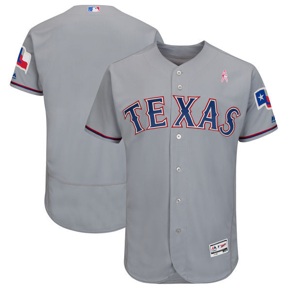 Custom Fan-Made Gray 2018 Texas Rangers Baseball Jersey Texas Rangers Grey 2018 Baseball Jersey