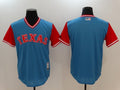 Custom Fan-Made Light Blue 2017 Texas Rangers Baseball Jersey Texas Rangers Blue 2017 Baseball Jersey