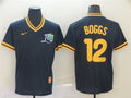 Custom Fan-Made Wade Boggs Tampa Bay Rays #12 Navy Throwback Baseball Jersey