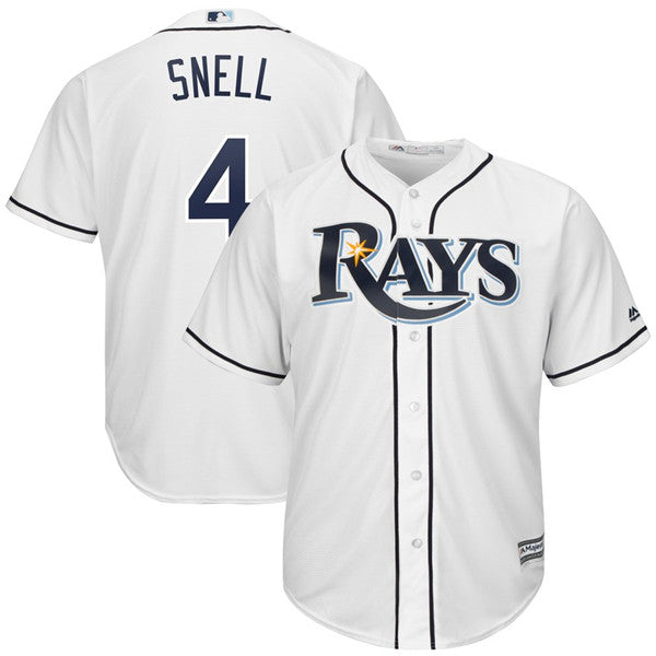 Custom Fan-Made Blake Snell Tampa Bay Rays #4 White Baseball Jersey