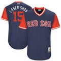 Custom Fan-Made Dustin Pedroia Laser Show Boston Red Sox #15 Red 2017 Baseball Jersey