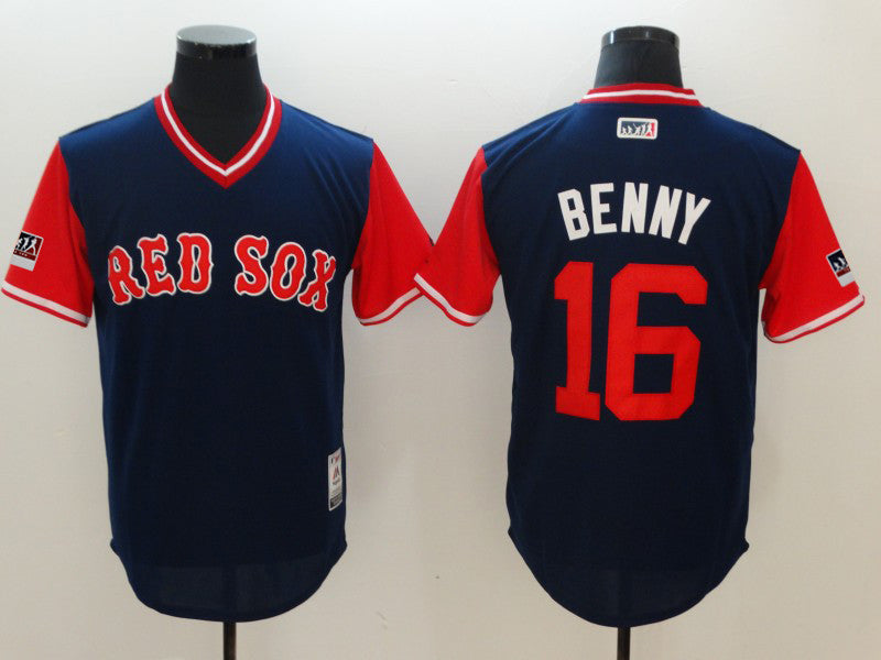 Custom Fan-Made Andrew Benintendi Benny Boston Red Sox #16 Red 2018 Baseball Jersey