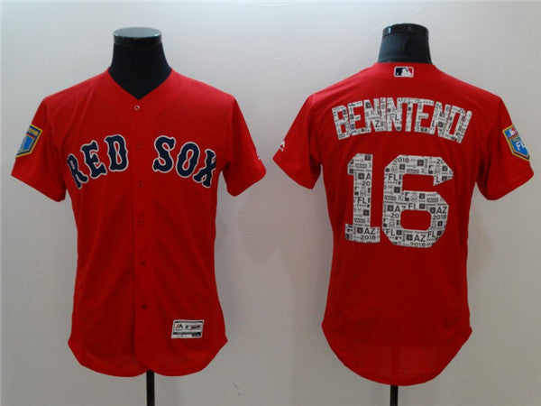 Custom Fan-Made Andrew Benintendi Spring Training Boston Red Sox #16 Red 2018 Baseball Jersey