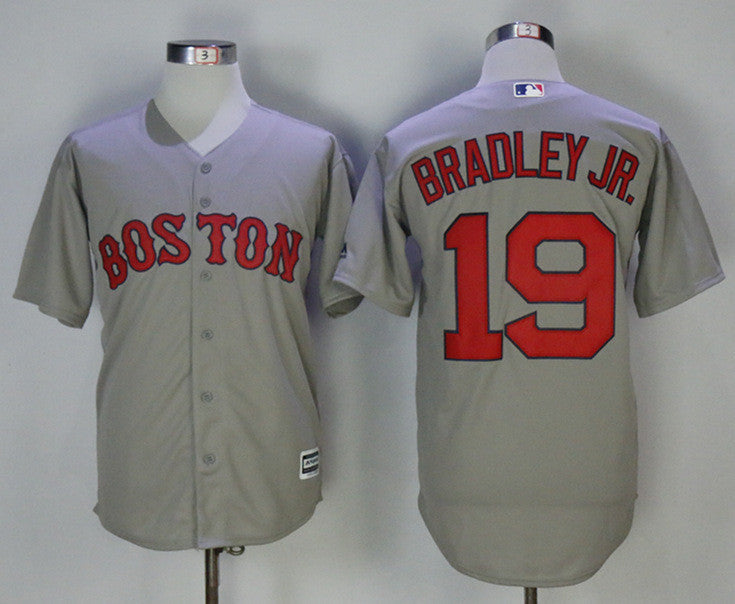 Custom Fan-Made Jackie Bradley Jr Boston Red Sox #19 Grey Baseball Jersey