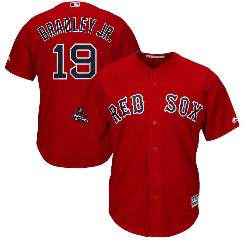 Custom Fan-Made Jackie Bradley Jr Boston Red Sox #19 Red 2018 Baseball Jersey
