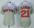 Custom Fan-Made Roger Clemens Boston Red Sox #21 Grey Baseball Jersey