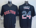 Custom Fan-Made David Price USA Flag Boston Red Sox #24 Red Baseball Jersey