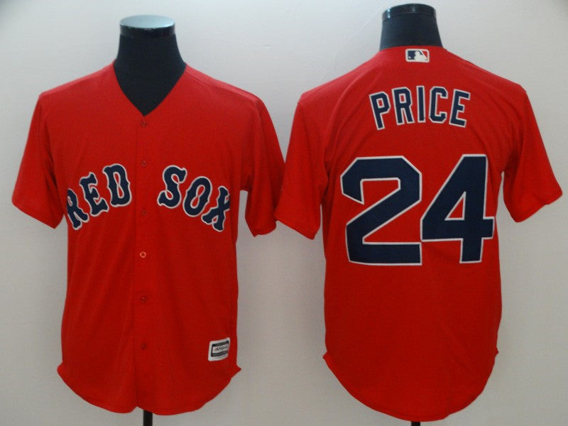 Custom Fan-Made David Price Boston Red Sox #24 Red Baseball Jersey