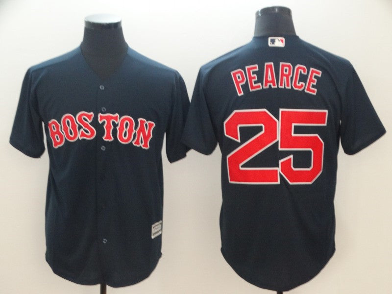 Custom Fan-Made Steve Pearce Boston Red Sox #25 Red Baseball Jersey