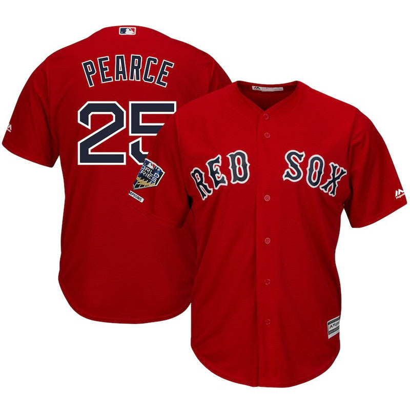 Custom Fan-Made Steve Pearce Boston Red Sox #25 Red 2018 Baseball Jersey