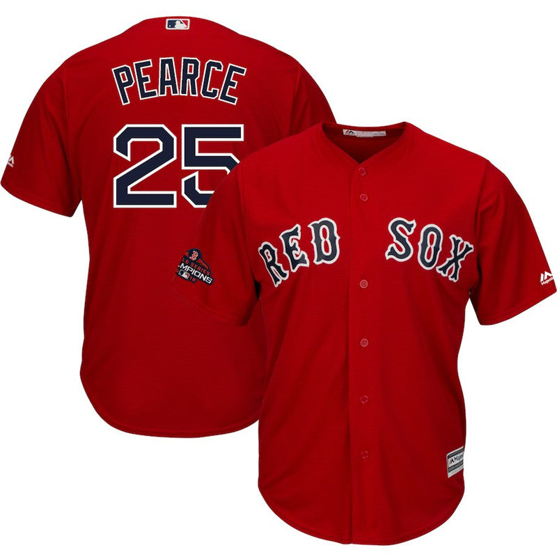 Custom Fan-Made Steve Pearce Boston Red Sox #25 Red 2018 Baseball Jersey