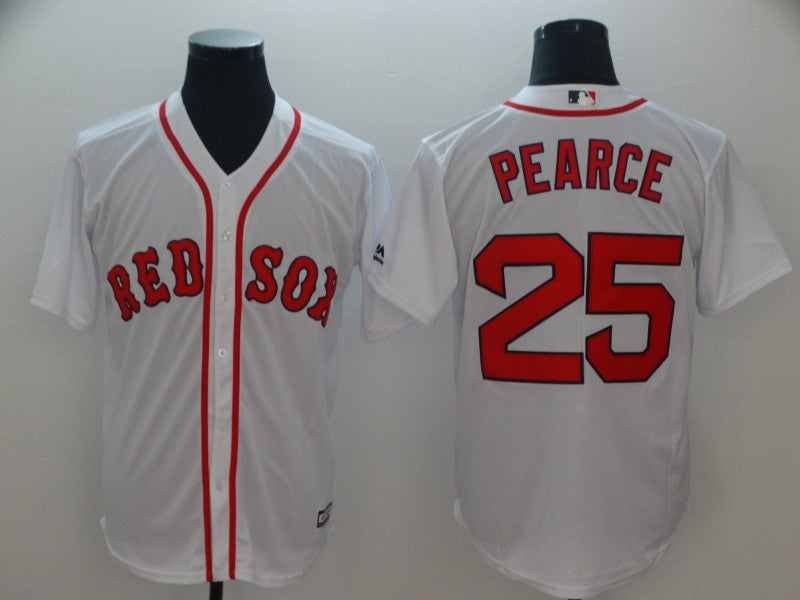 Custom Fan-Made Steve Pearce Boston Red Sox #25 Red Baseball Jersey