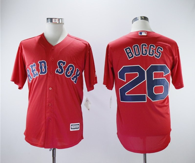 Custom Fan-Made Wade Boggs Boston Red Sox #26 Red Baseball Jersey