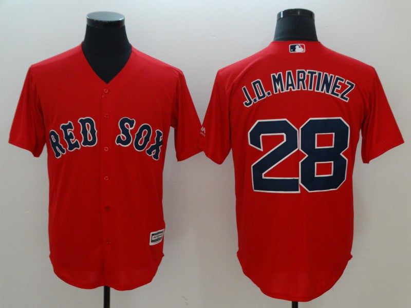 Custom Fan-Made J.D. Martinez Red Boston Red Sox Baseball Jersey Boston Red Sox Red Baseball Jersey
