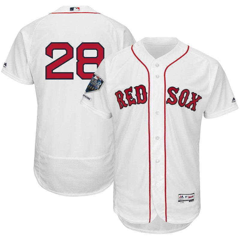 Custom Fan-Made J.D. Martinez White 2018 World Series Champions Boston Red Sox Baseball Jersey Boston Red Sox Red 2018 Baseball Jersey