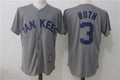 Custom Fan-Made Babe Ruth Batting Boston Red Sox #3 Grey Baseball Jersey
