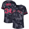 Custom Fan-Made David Ortiz Camo Boston Red Sox #34 Red Baseball Jersey