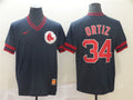 Custom Fan-Made David Ortiz Boston Red Sox #34 Red Throwback Baseball Jersey