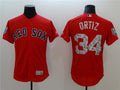 Custom Fan-Made David Ortiz Spring Training Boston Red Sox #34 Red 2018 Baseball Jersey