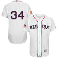 Custom Fan-Made David Ortiz Stars Stripes Boston Red Sox #34 Red Baseball Jersey