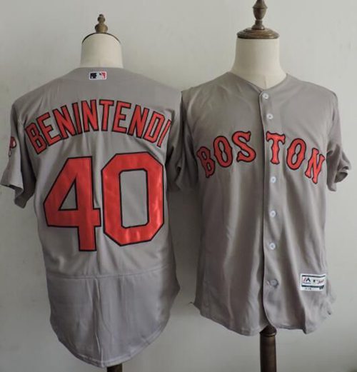 Custom Fan-Made Andrew Benintendi Boston Red Sox #40 Grey Baseball Jersey