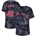 Custom Fan-Made Chris Sale Camo Boston Red Sox #41 Red Baseball Jersey