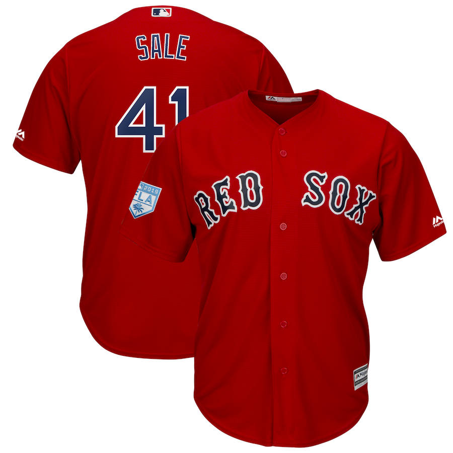 Custom Fan-Made Chris Sale Spring Training Boston Red Sox #41 Red 2019 Baseball Jersey