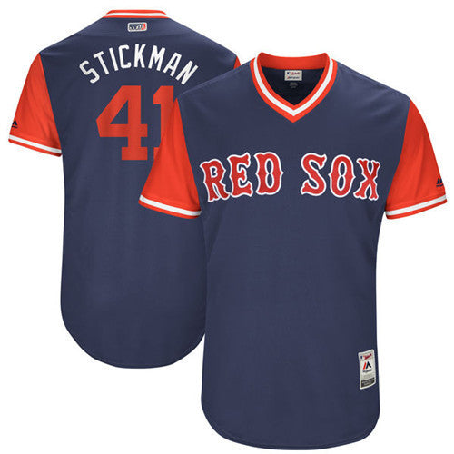 Custom Fan-Made Chris Sale Stickman Boston Red Sox #41 Red 2017 Baseball Jersey