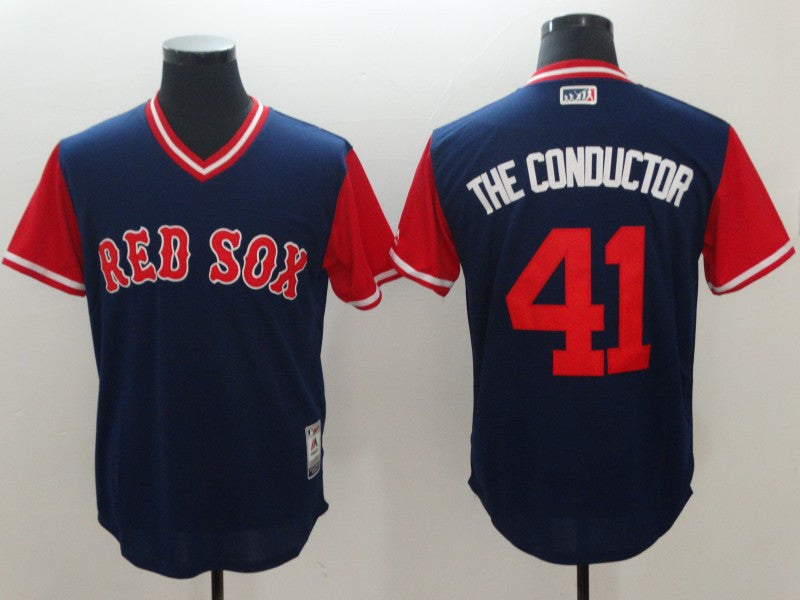 Custom Fan-Made Chris Sale Conductor Boston Red Sox #41 Red 2018 Baseball Jersey