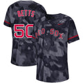 Custom Fan-Made Mookie Betts Camo Boston Red Sox #50 Red Baseball Jersey