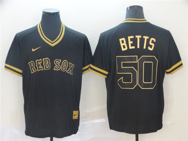 Custom Fan-Made Mookie Betts Boston Red Sox #50 Red Baseball Jersey