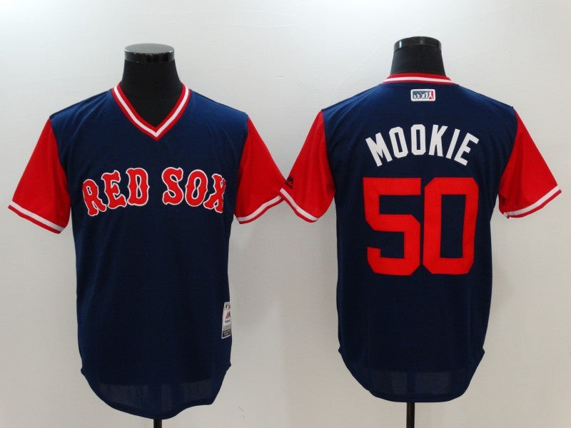 Custom Fan-Made Mookie Betts Mookie Boston Red Sox #50 Red 2017 Baseball Jersey