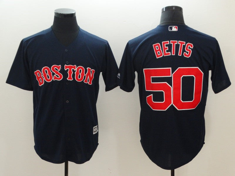 Custom Fan-Made Mookie Betts Boston Red Sox #50 Red Baseball Jersey